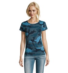 Camiseta personalizable Camuflaje Mujer Manga Corta Cuello Redondo